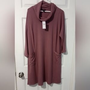 J. Jill Asymmetrical Dress in Dusty Rose